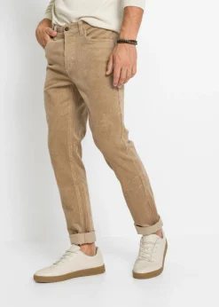 Pantalón de pana elástica con corte cómodo slim