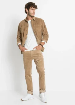Pantalón de pana elástica con corte cómodo slim