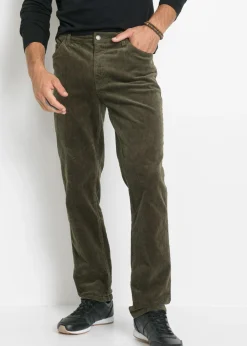 Pantalón de pana elástica con corte cómodo y regular