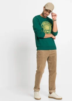 Pantalón de pana elástica con corte cómodo y regular