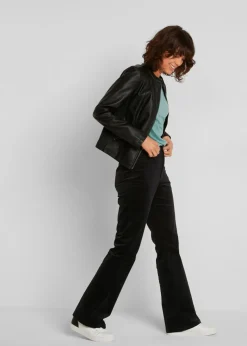 Pantalón de pana elástico con cómoda cintura high waist