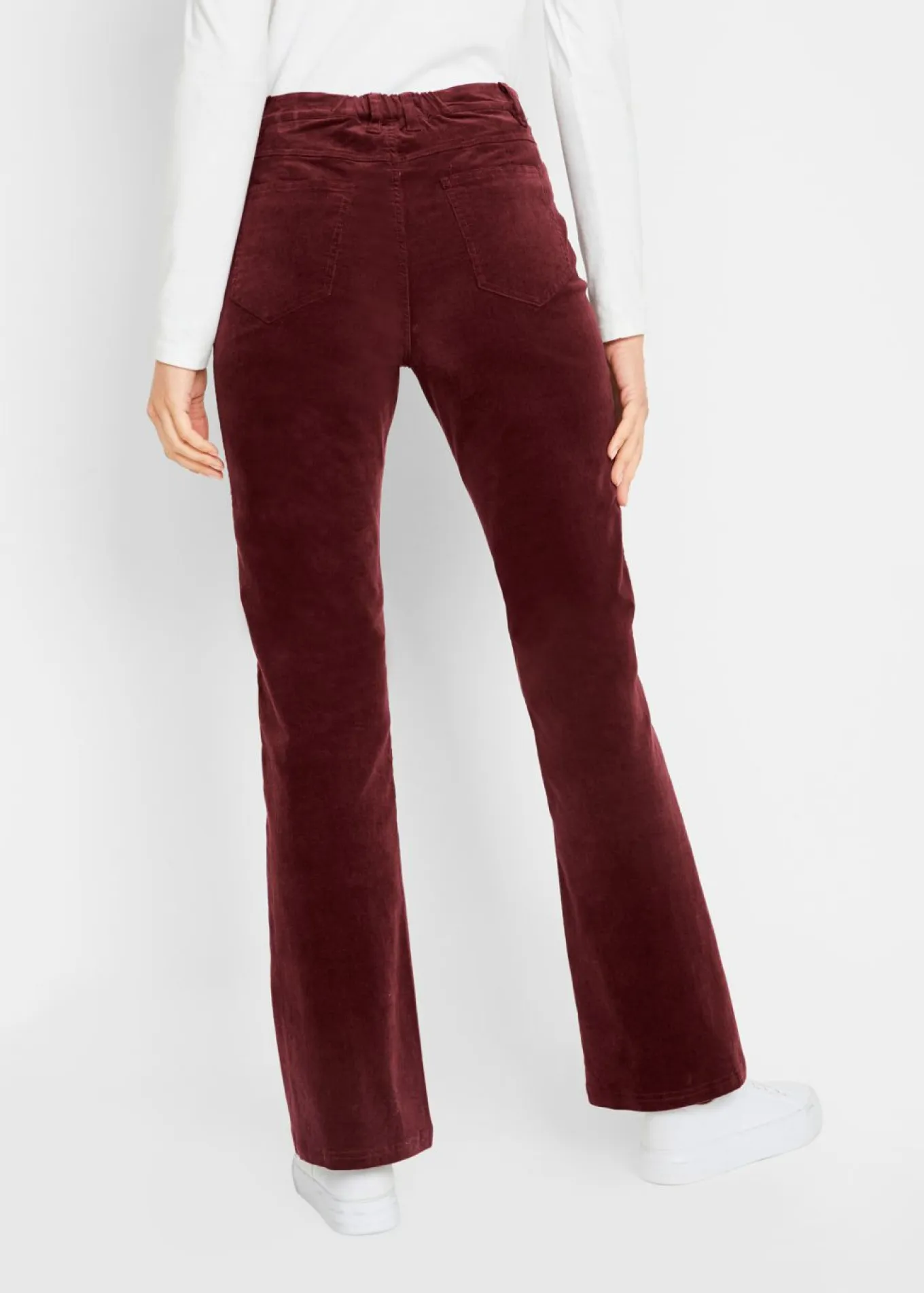 Pantalón de pana elástico con cómoda cintura high waist