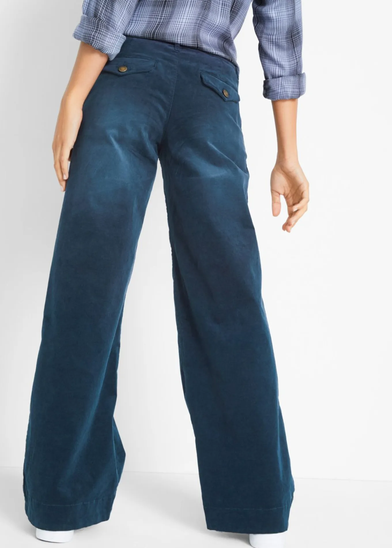 Pantalón de pana elástico de corte ancho