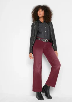 Pantalón de pana elástico de corte ancho