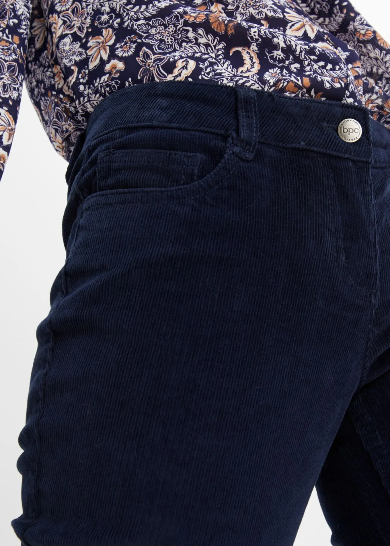 Pantalón de pana elástico de corte recto