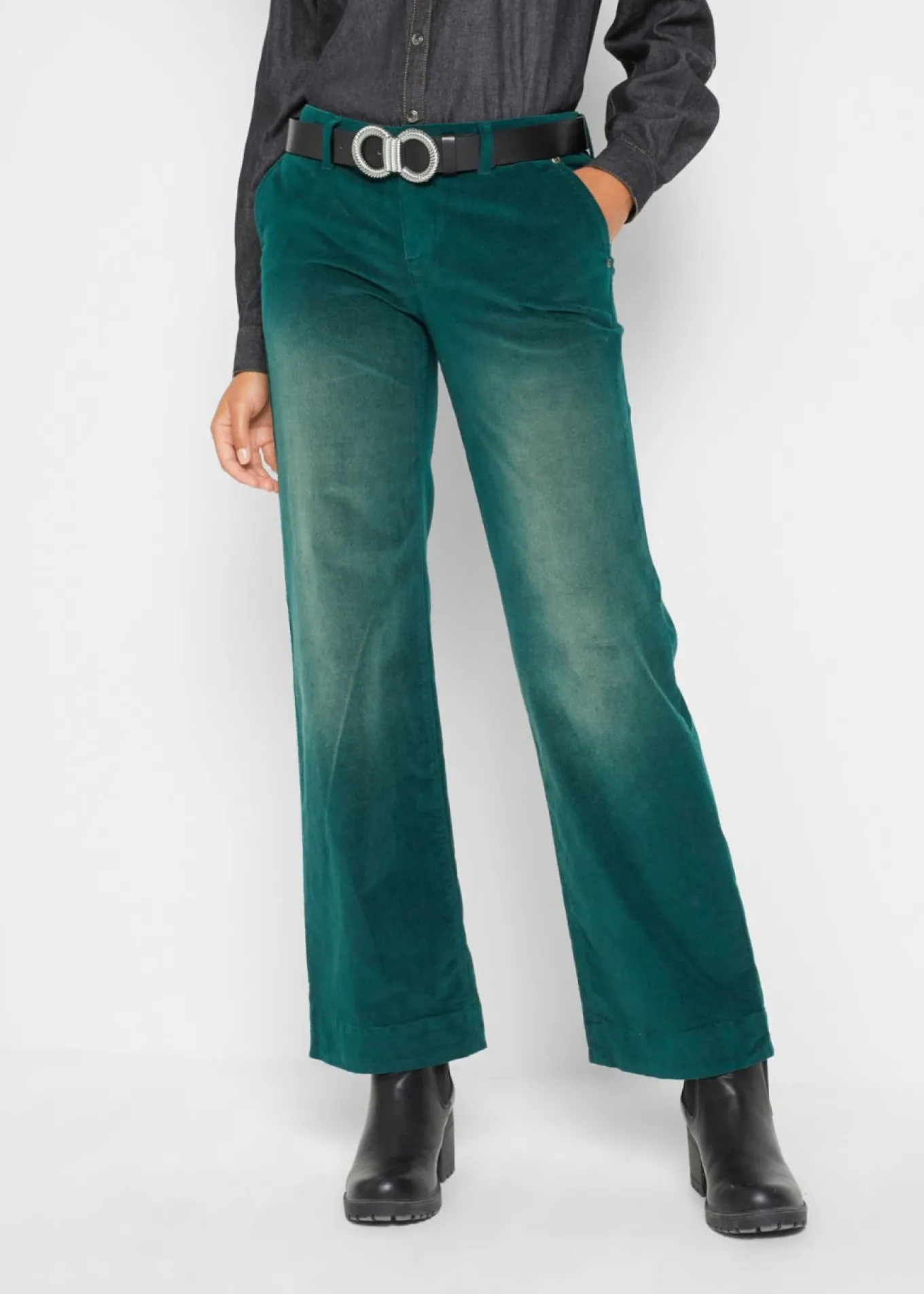 Pantalón de pana elástico de corte ancho