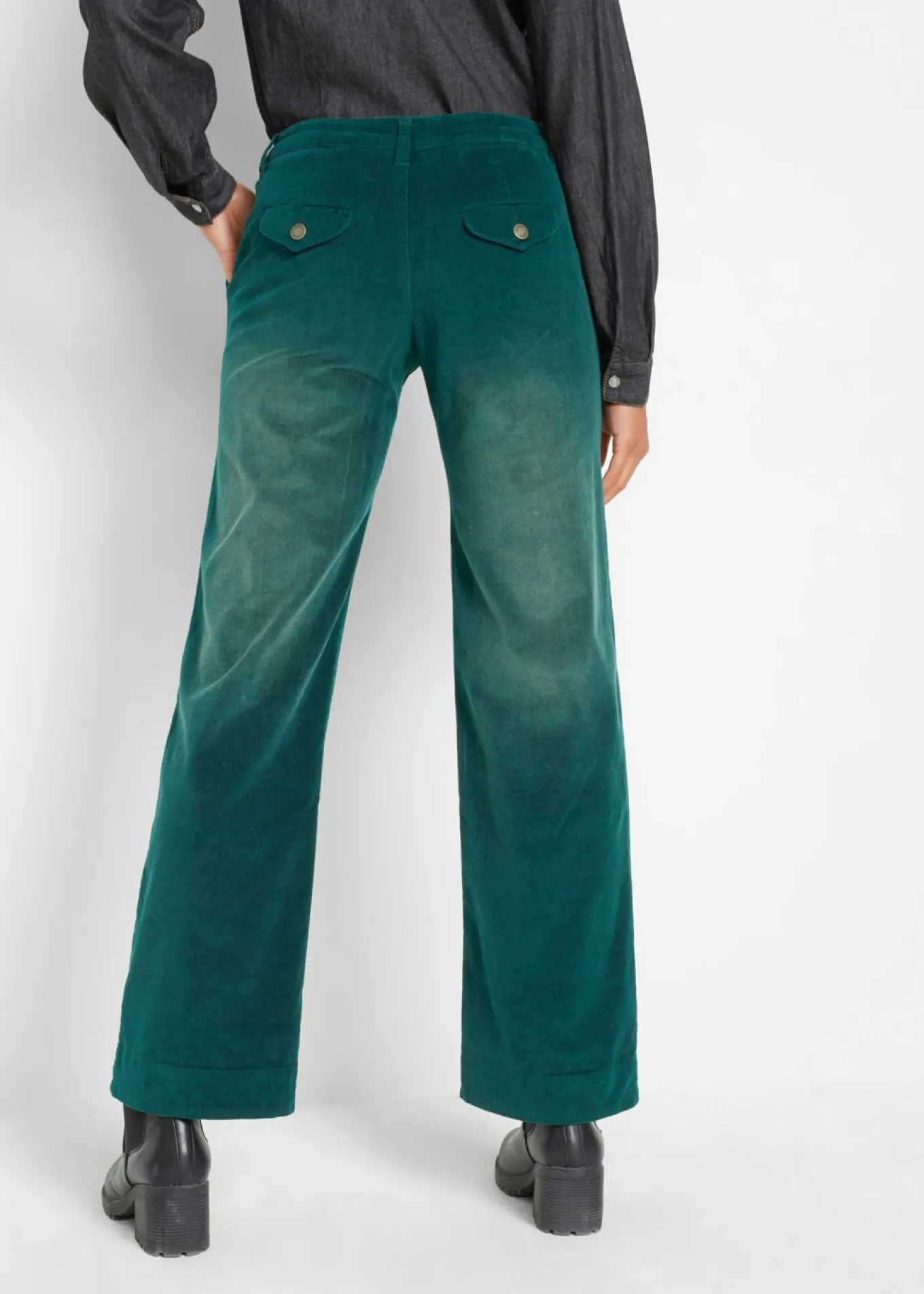 Pantalón de pana elástico de corte ancho
