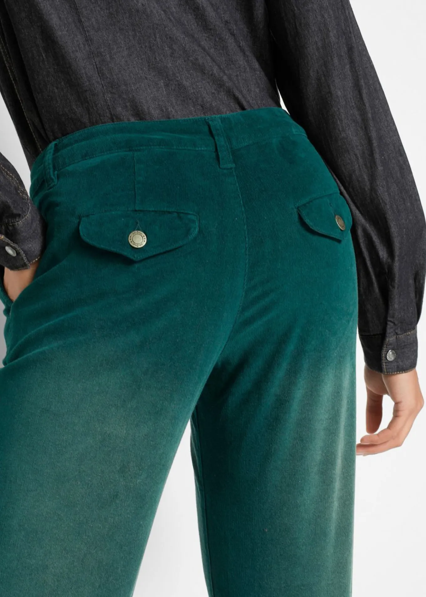 Pantalón de pana elástico de corte ancho