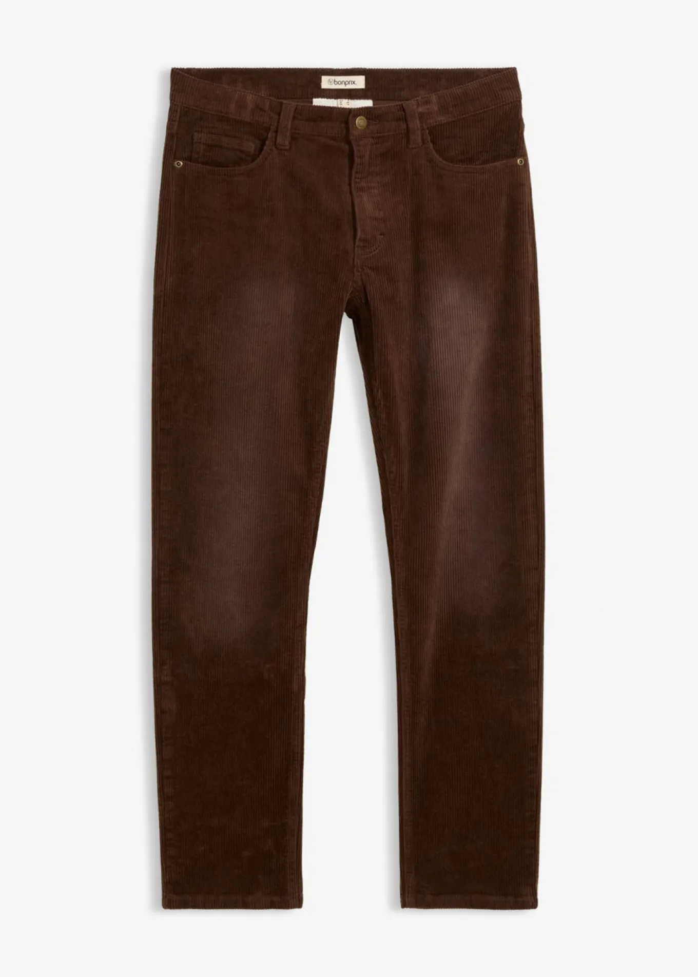Pantalón de pana elástico, regular fit, de aspecto lavado, straight