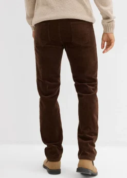 Pantalón de pana elástico, regular fit, de aspecto lavado, straight