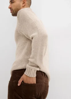 Pantalón de pana elástico, regular fit, de aspecto lavado, straight