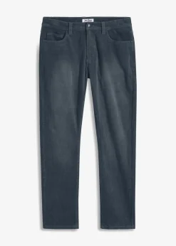Pantalón de pana elástico, regular fit, de aspecto lavado, straight