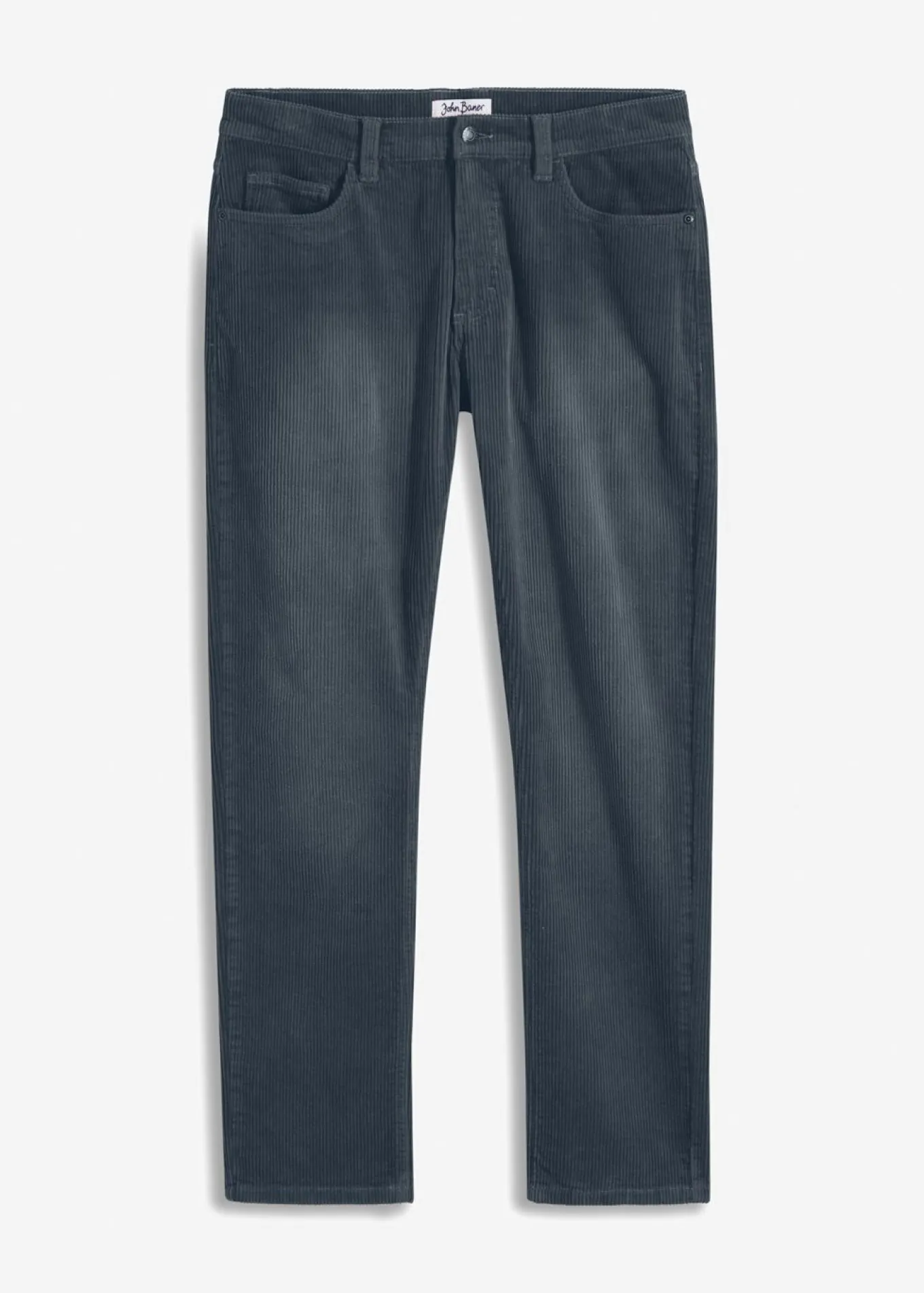 Pantalón de pana elástico, regular fit, de aspecto lavado, straight