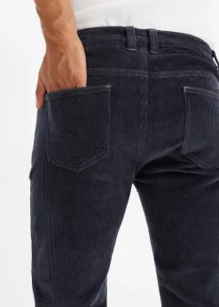 Pantalón de pana elástico, regular fit, de aspecto lavado, straight