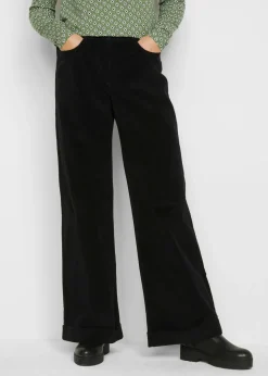 Pantalón de pana elástico y ancho, high waist