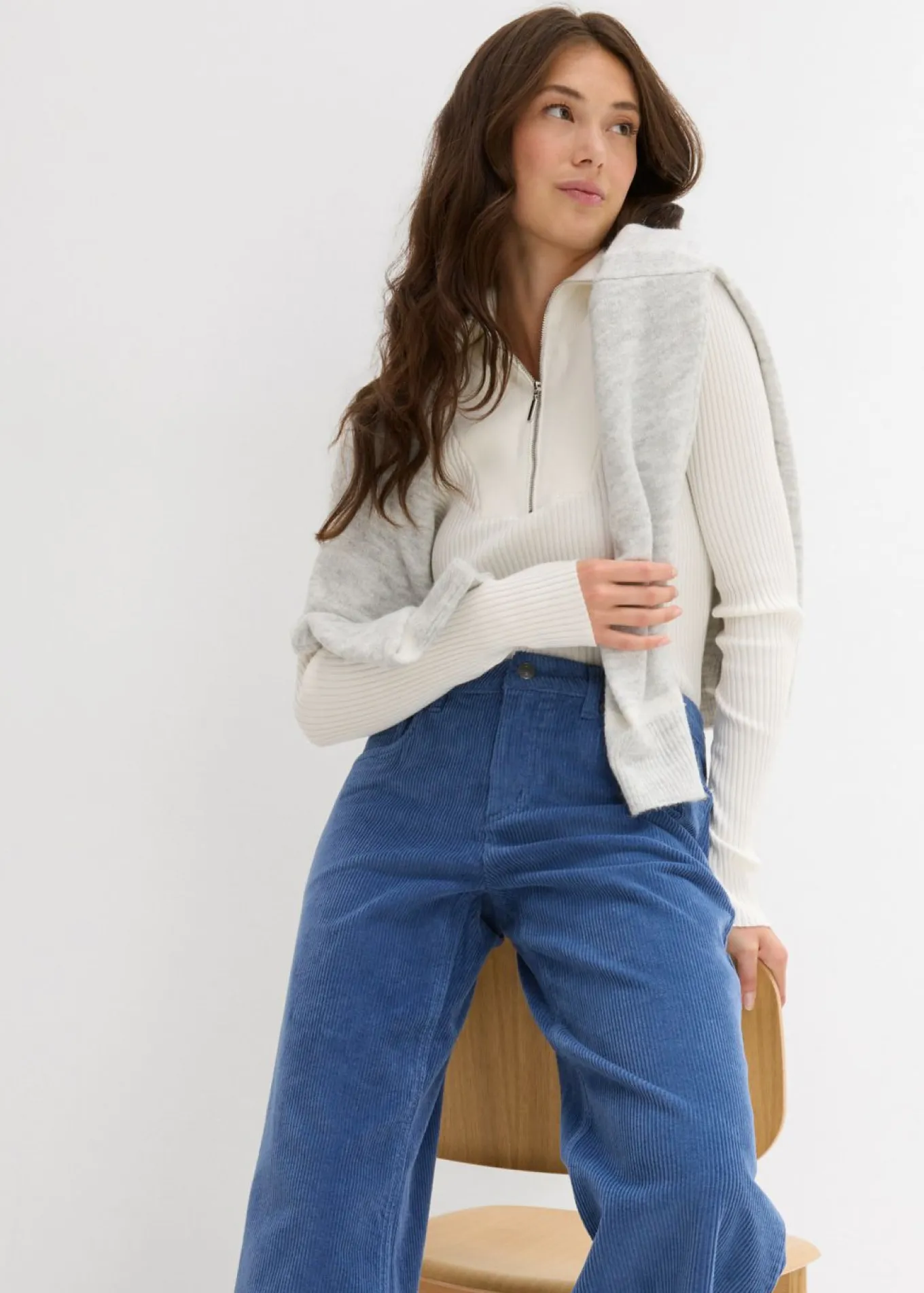 Pantalón de pana en mezcla de algodón elástico