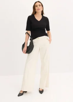 Pantalón de pernera ancha con elástico