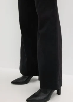 Pantalón de pernera ancha con cinturilla cómoda y pinzas