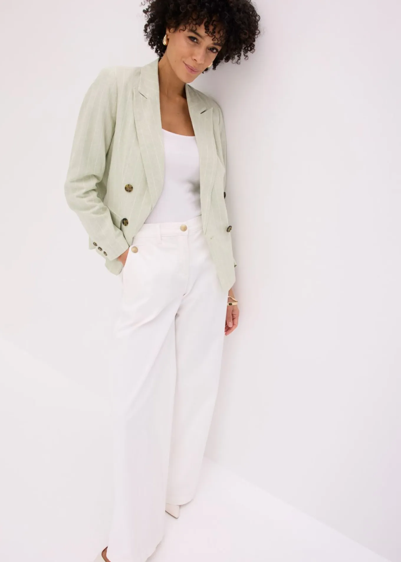 Pantalón de pernera ancha con elástico