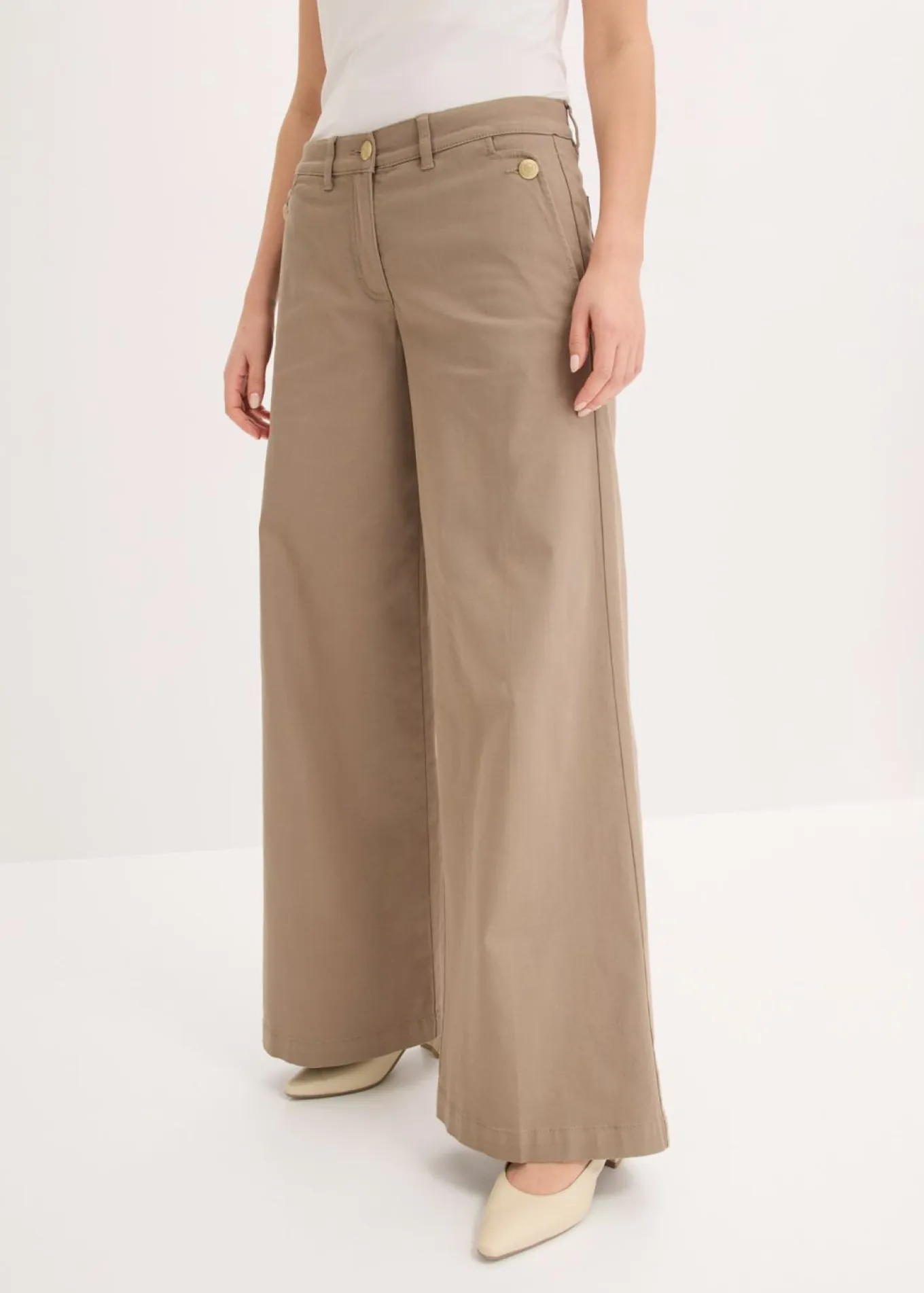 Pantalón de pernera ancha con elástico