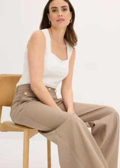 Pantalón de pernera ancha con elástico
