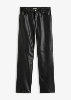 Pantalón de piel sintética con cintura cómoda