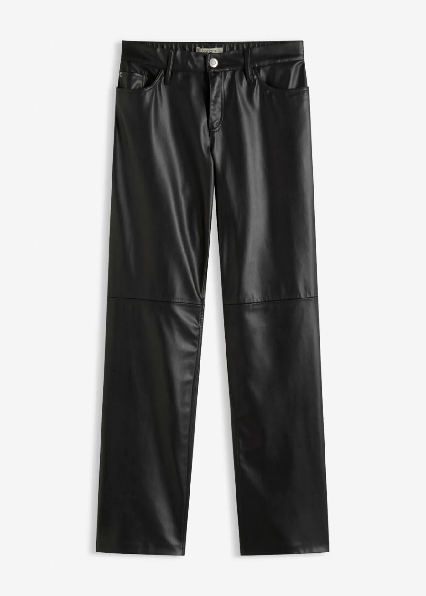 Pantalón de piel sintética con cintura cómoda