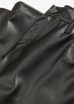 Pantalón de piel sintética con cintura cómoda