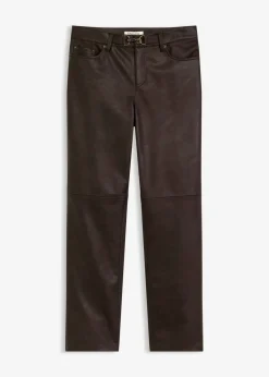 Pantalón de piel sintética con efecto desgastado