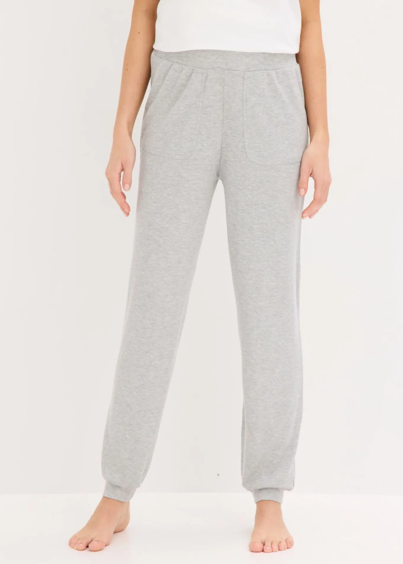 Pantalón de pijama de suave canalé de viscosa