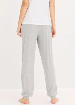 Pantalón de pijama de suave canalé de viscosa