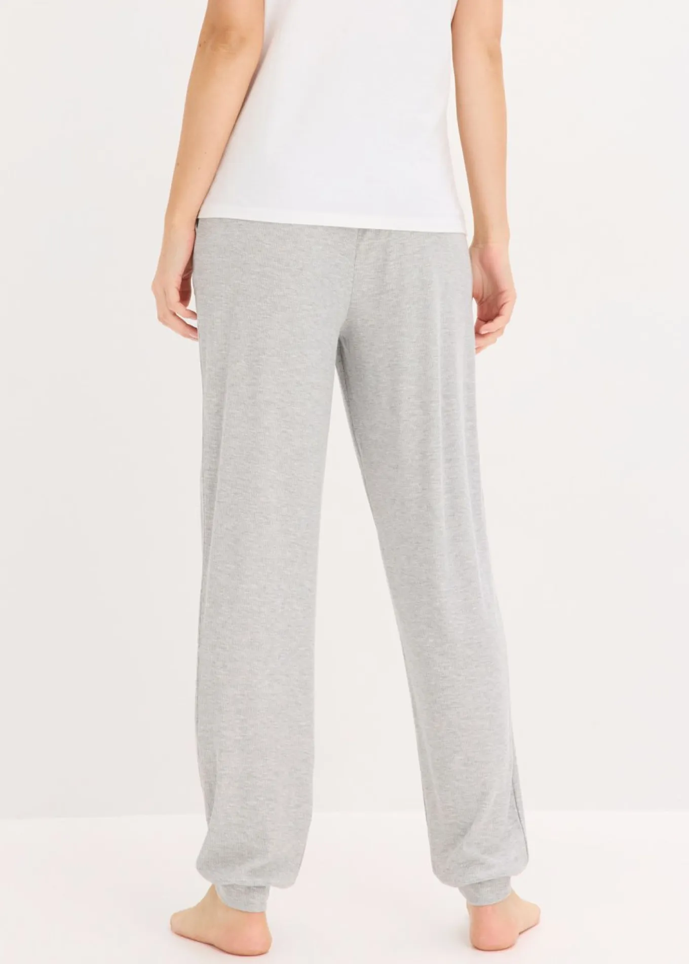 Pantalón de pijama de suave canalé de viscosa