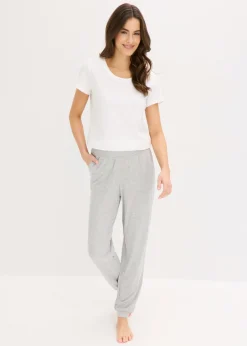 Pantalón de pijama de suave canalé de viscosa