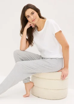 Pantalón de pijama de suave canalé de viscosa