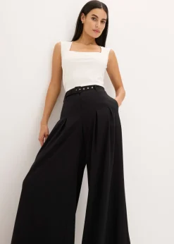 Pantalón de pinzas con cinturón (2 piezas)