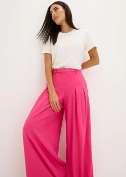 Pantalón de pinzas con cinturón (2 piezas)