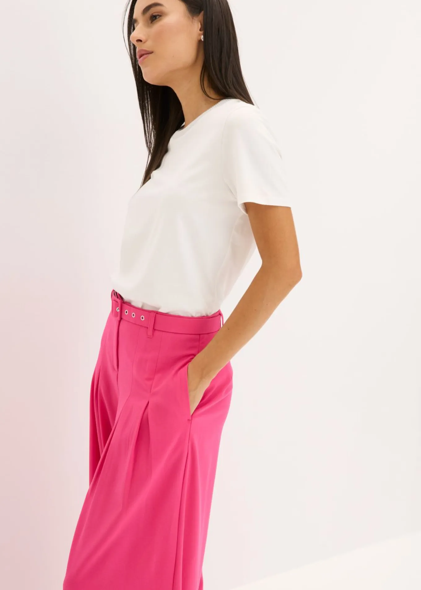 Pantalón de pinzas con cinturón (2 piezas)