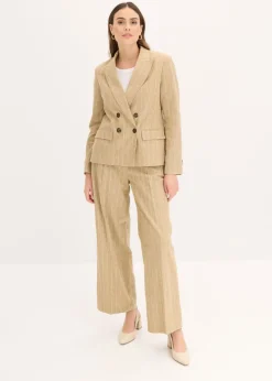 Pantalón de pinzas con contenido de lino