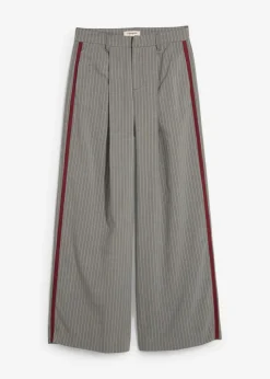Pantalón de pinzas con rayas de contraste