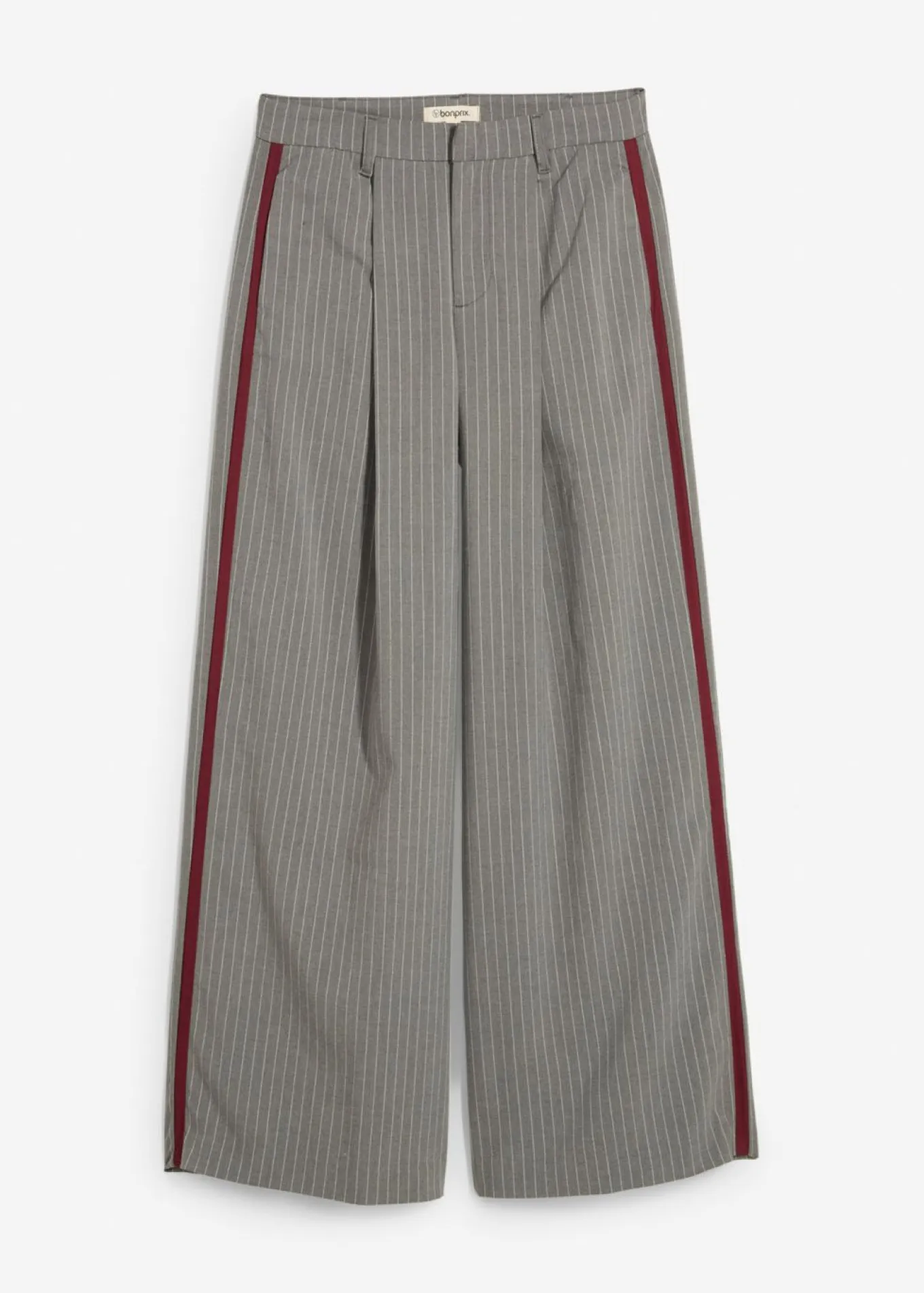 Pantalón de pinzas con rayas de contraste