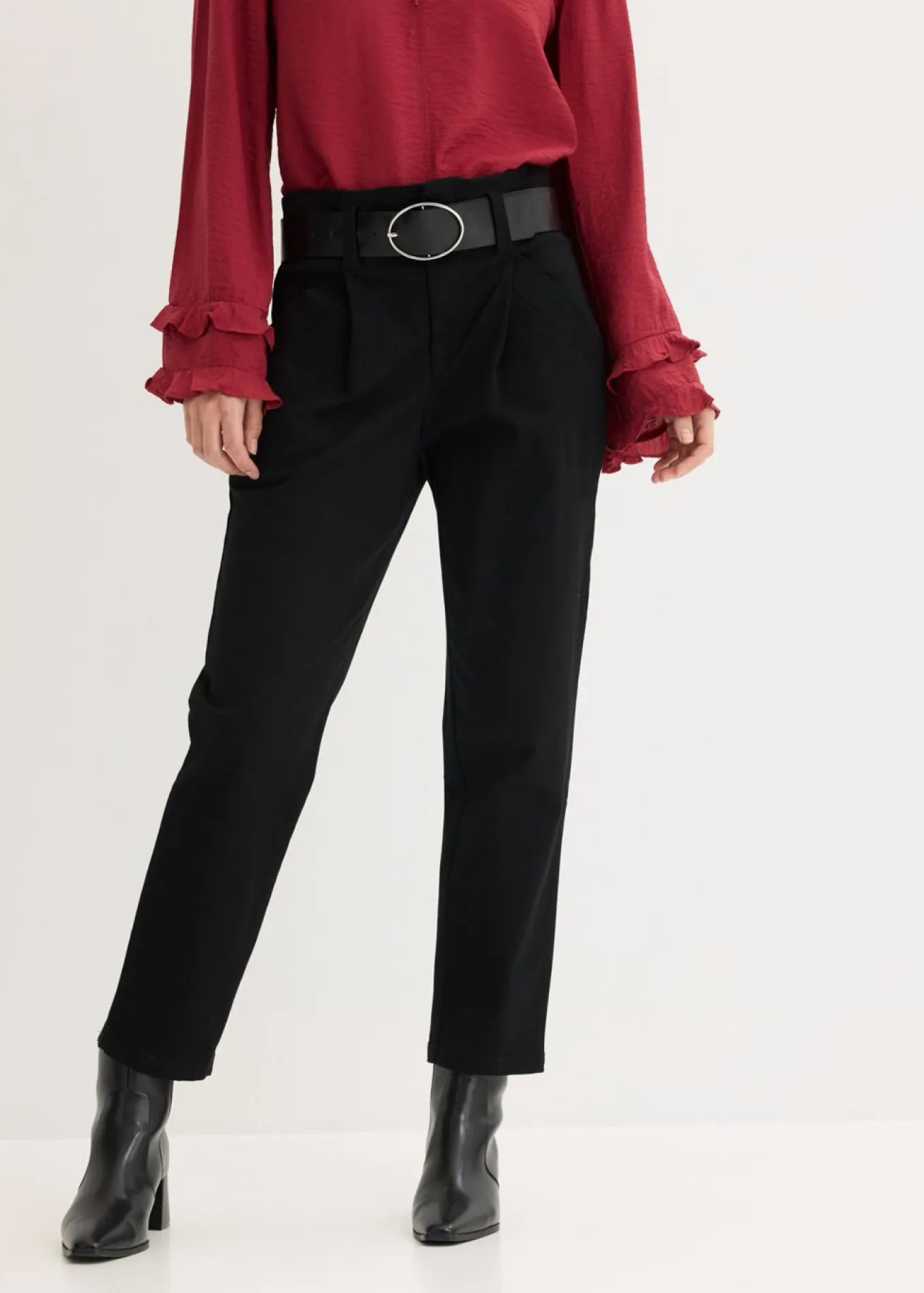 Pantalón de pinzas de algodón