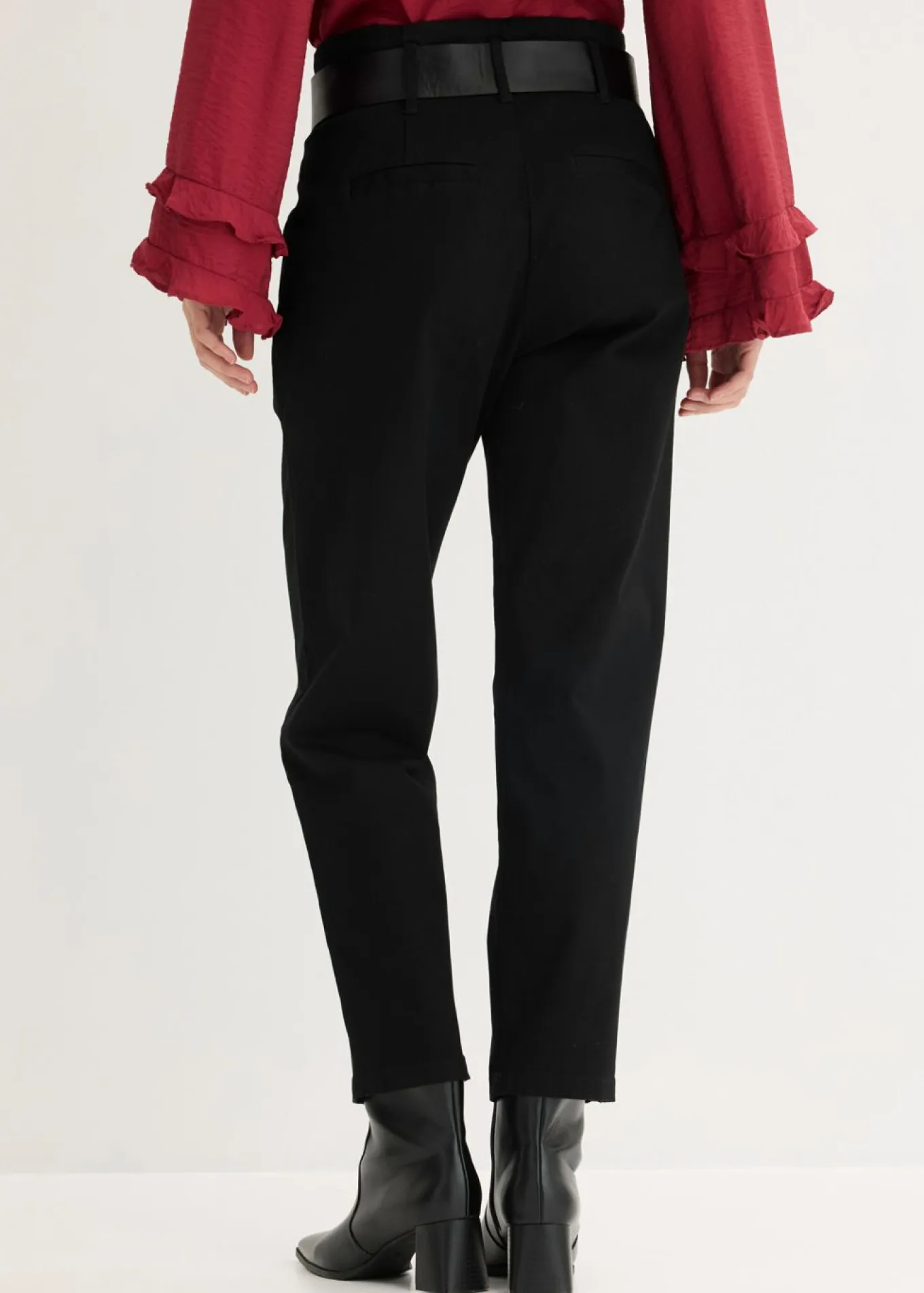 Pantalón de pinzas de algodón