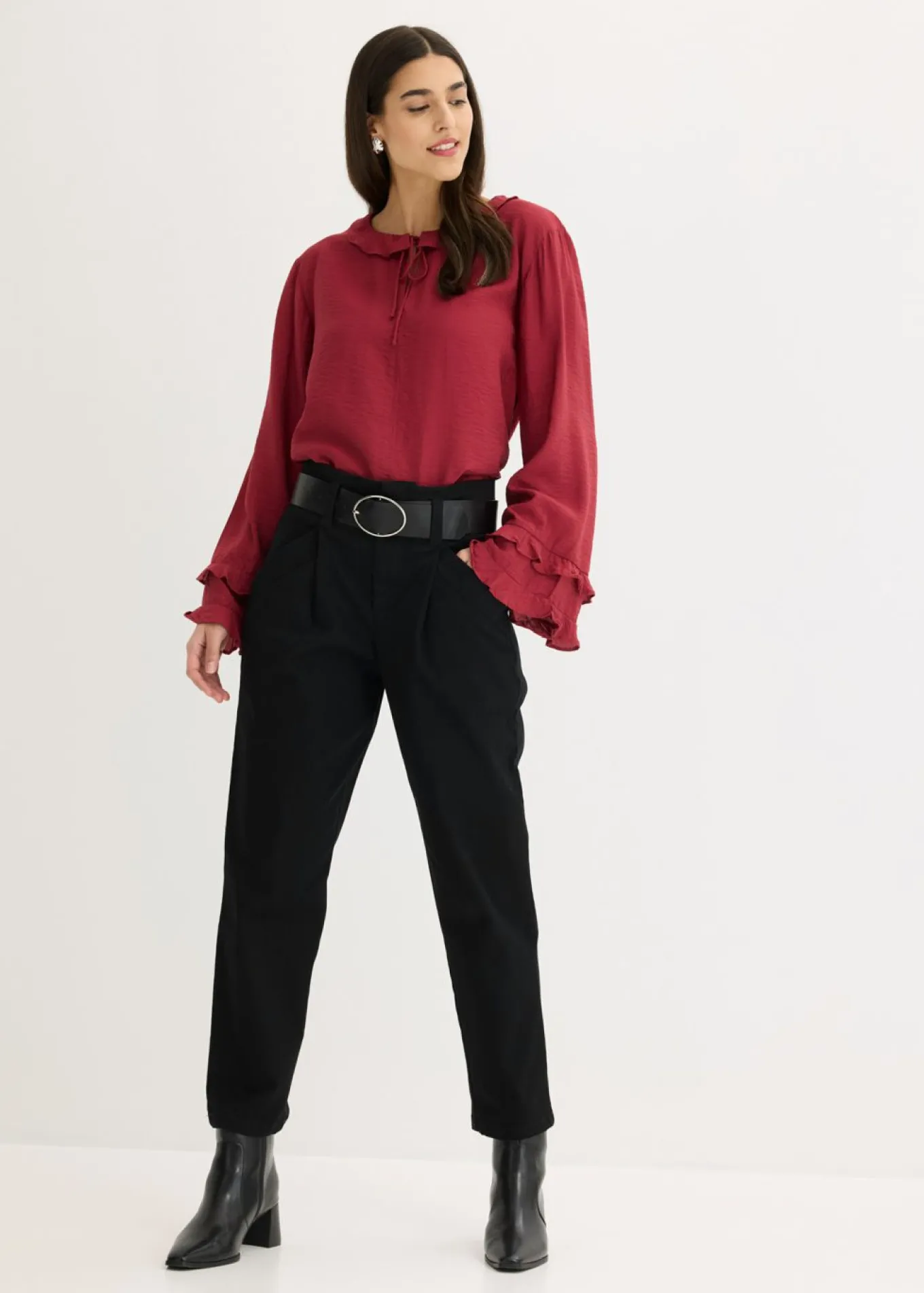 Pantalón de pinzas de algodón