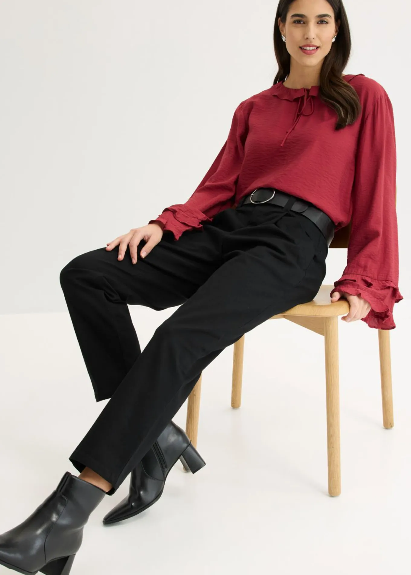 Pantalón de pinzas de algodón