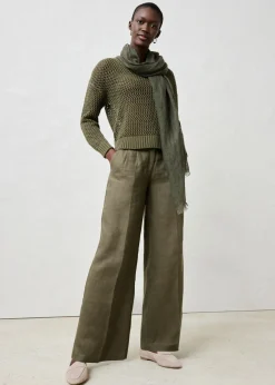 Pantalón de pinzas de lino puro