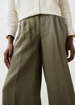 Pantalón de pinzas de lino puro