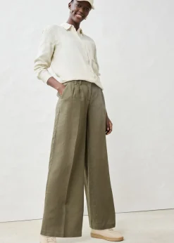 Pantalón de pinzas de lino puro