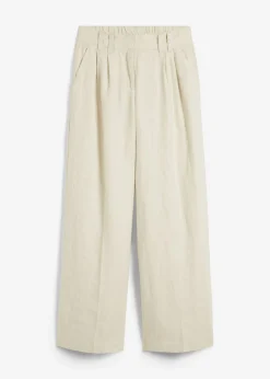 Pantalón de pinzas de lino puro