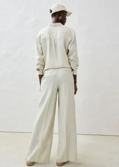 Pantalón de pinzas de lino puro