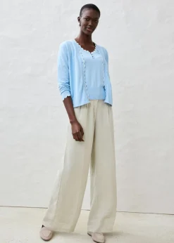 Pantalón de pinzas de lino puro
